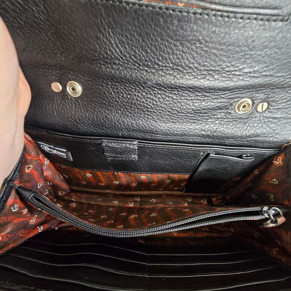 Brighton Vintage Croc-Embossed Leather Small Top Handle Clutch/Organizer Bag - Picture 3 of 8